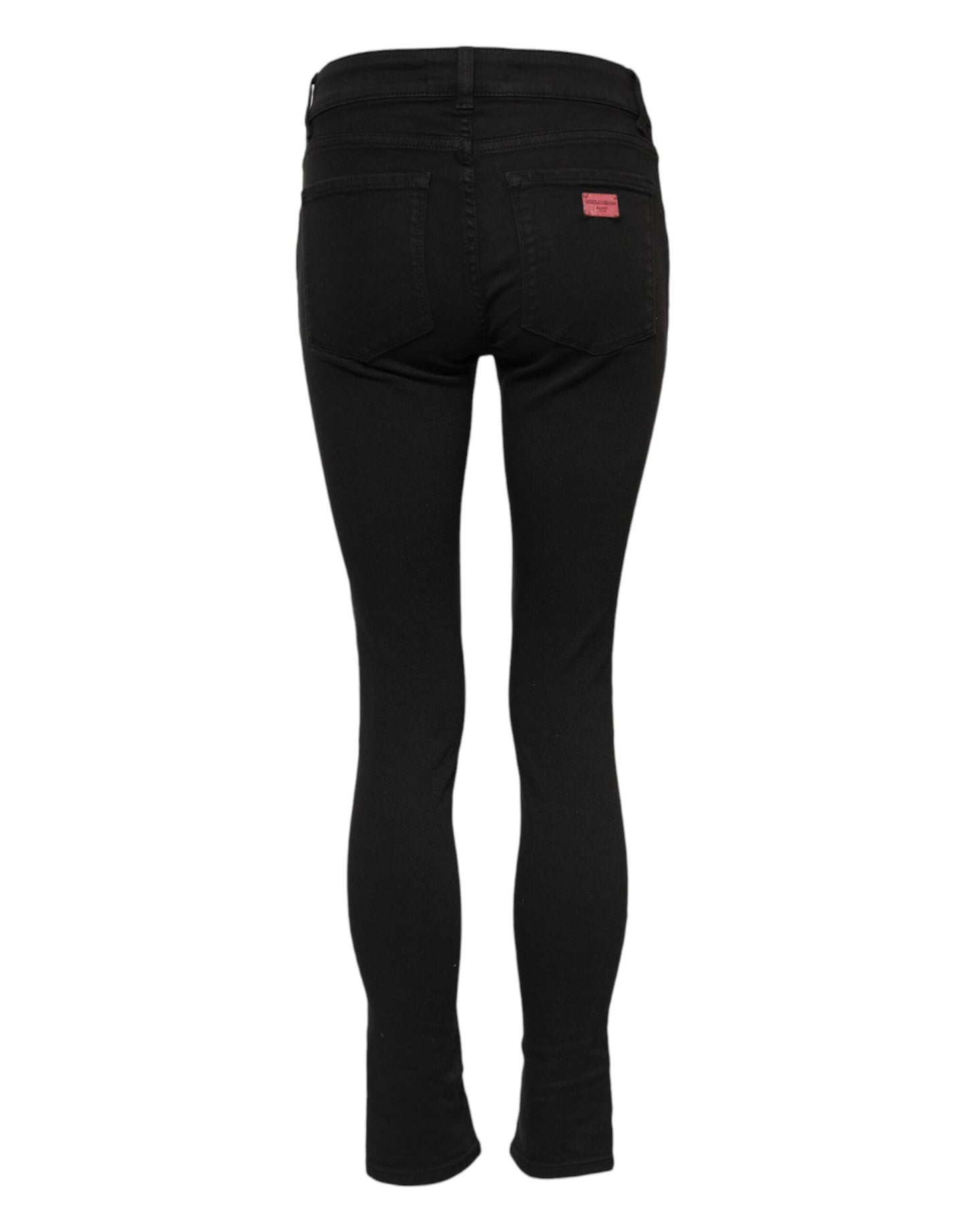 Dolce & Gabbana Black Cotton Skinny Mid Waist Denim Jeans Dolce & Gabbana