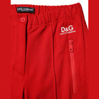 Dolce & Gabbana Red Mid Waist Slim Fit Pants
