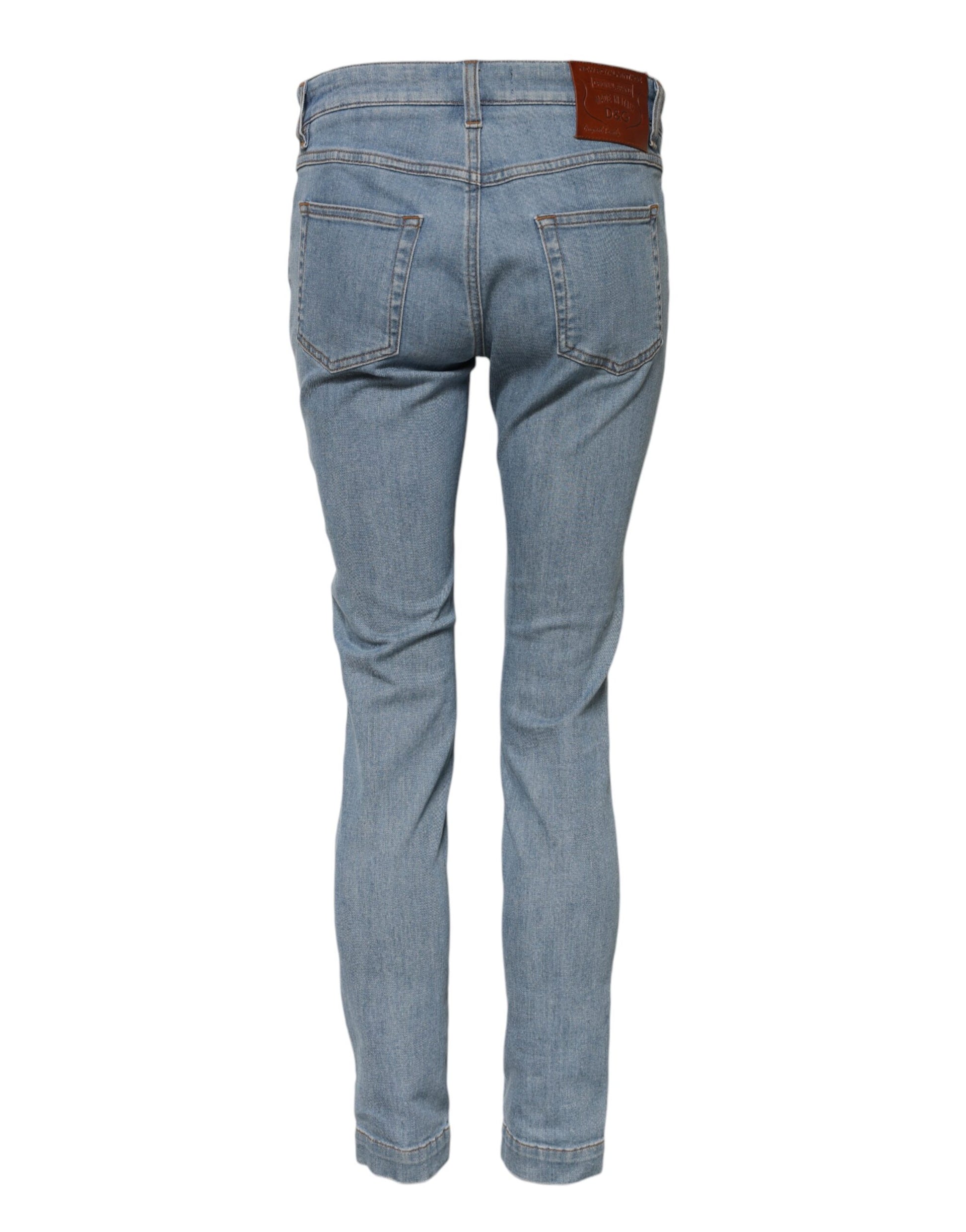 Dolce & Gabbana Blue Cotton PRETTY MidWaist Skinny Denim Jeans Dolce & Gabbana