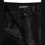 Dolce & Gabbana Black Cotton Stretch Lurex Thread Skinny Pants