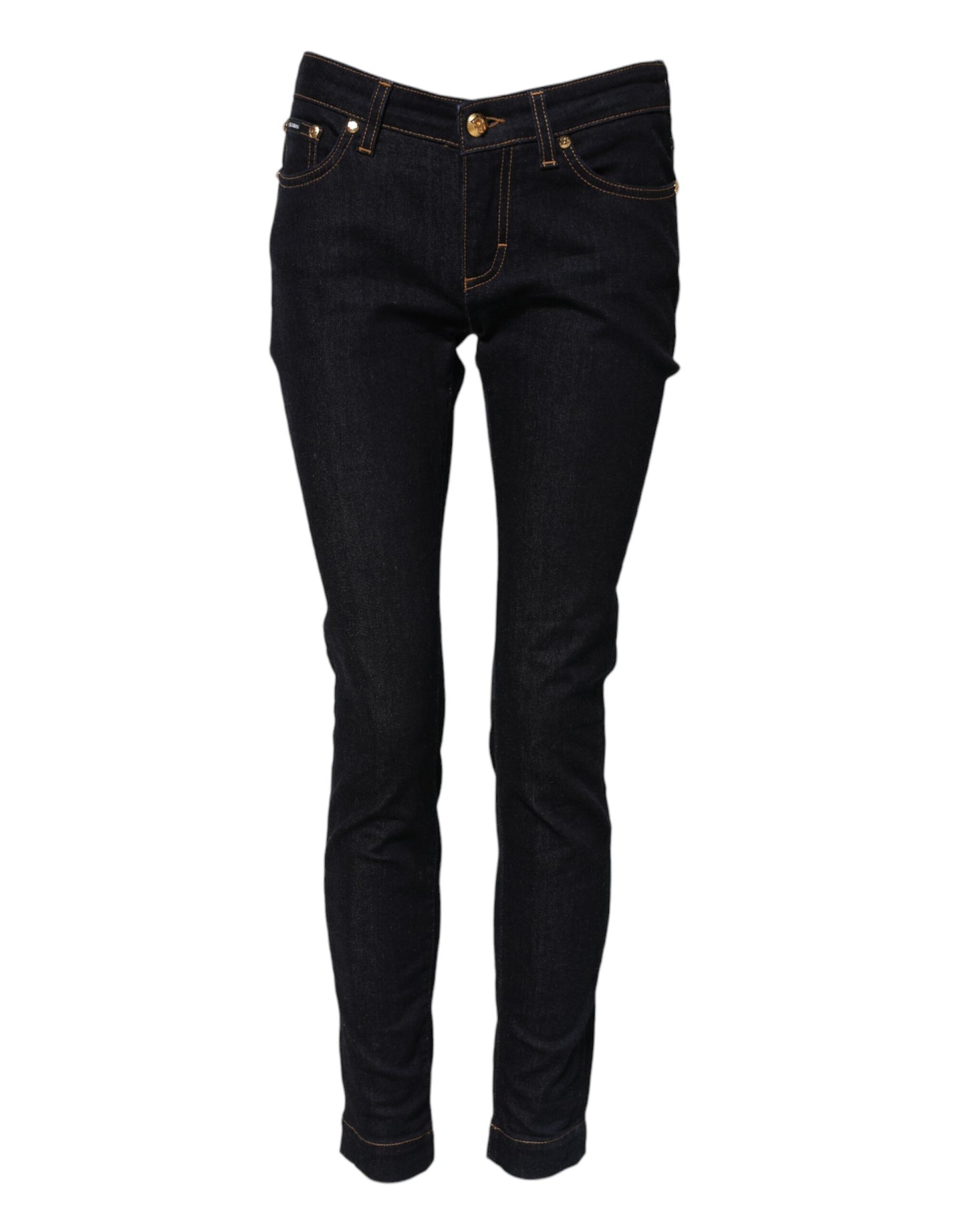 Dolce & Gabbana Blue Cotton PRETTY LowWaist Skinny Denim Jeans Dolce & Gabbana
