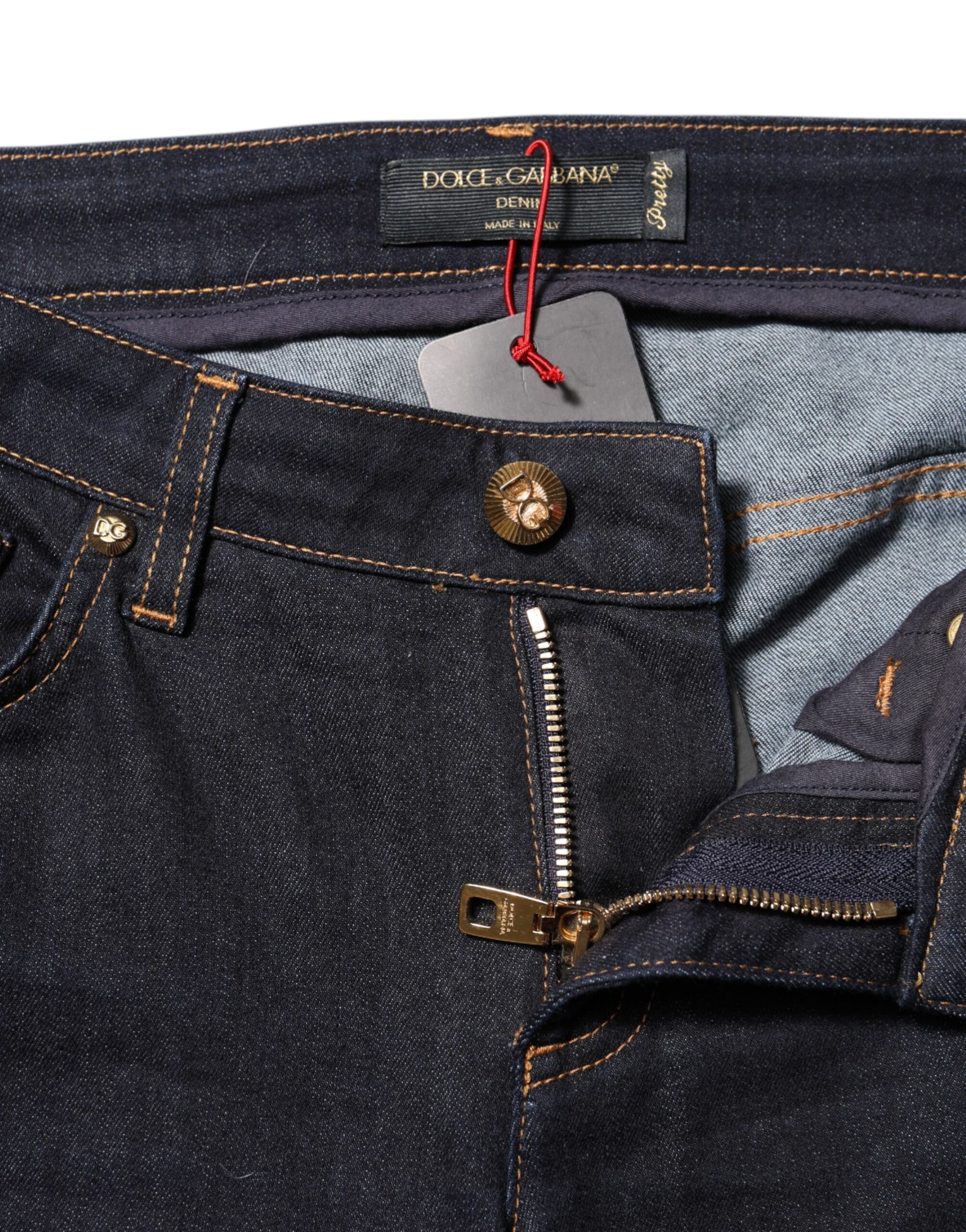 Dolce & Gabbana Blue Cotton PRETTY LowWaist Skinny Denim Jeans Dolce & Gabbana