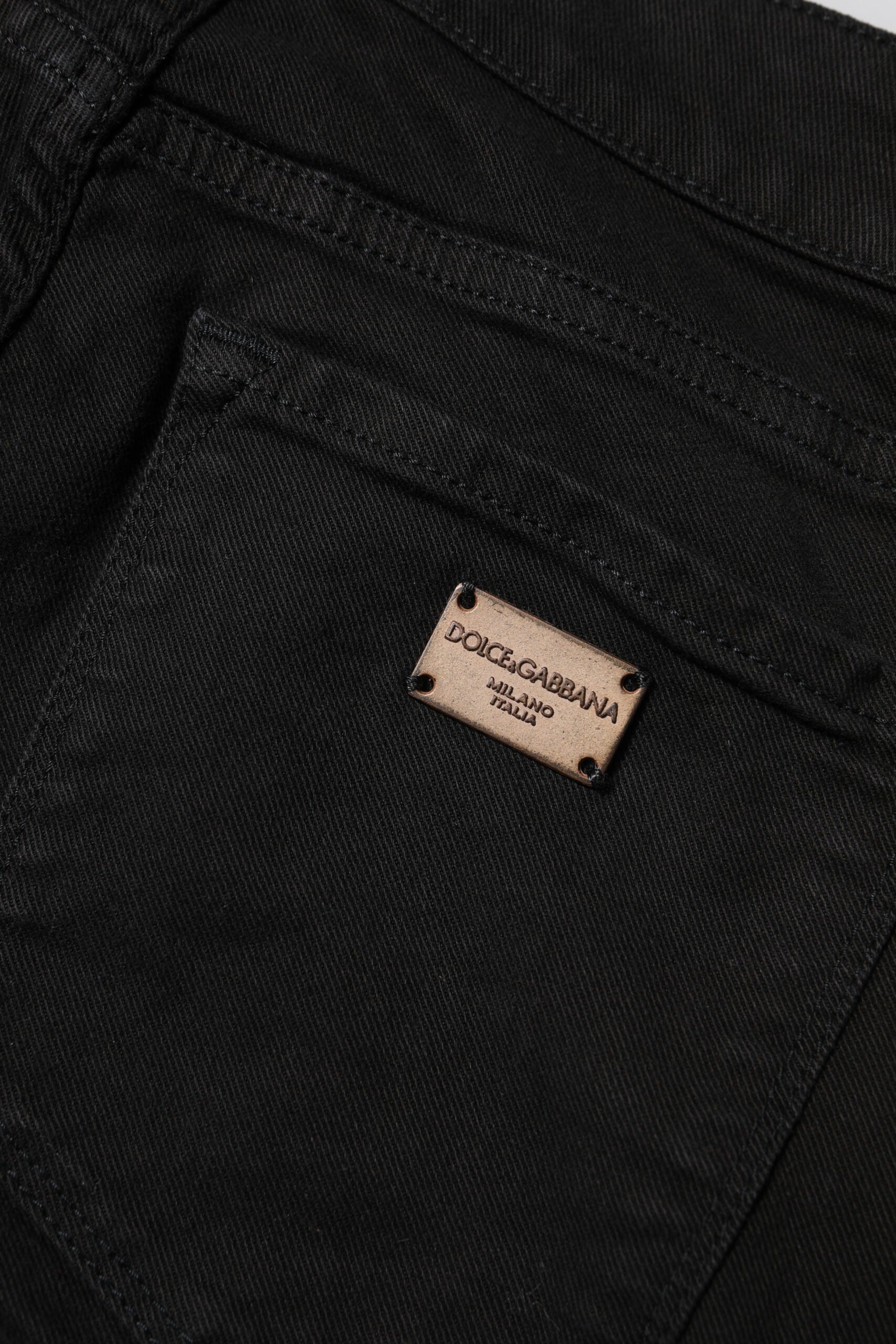 Dolce & Gabbana Black Cotton Skinny Mid Waist Denim Jeans Dolce & Gabbana