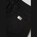 Dolce & Gabbana Black Cotton Logo Skinny Mid Waist Denim Jeans