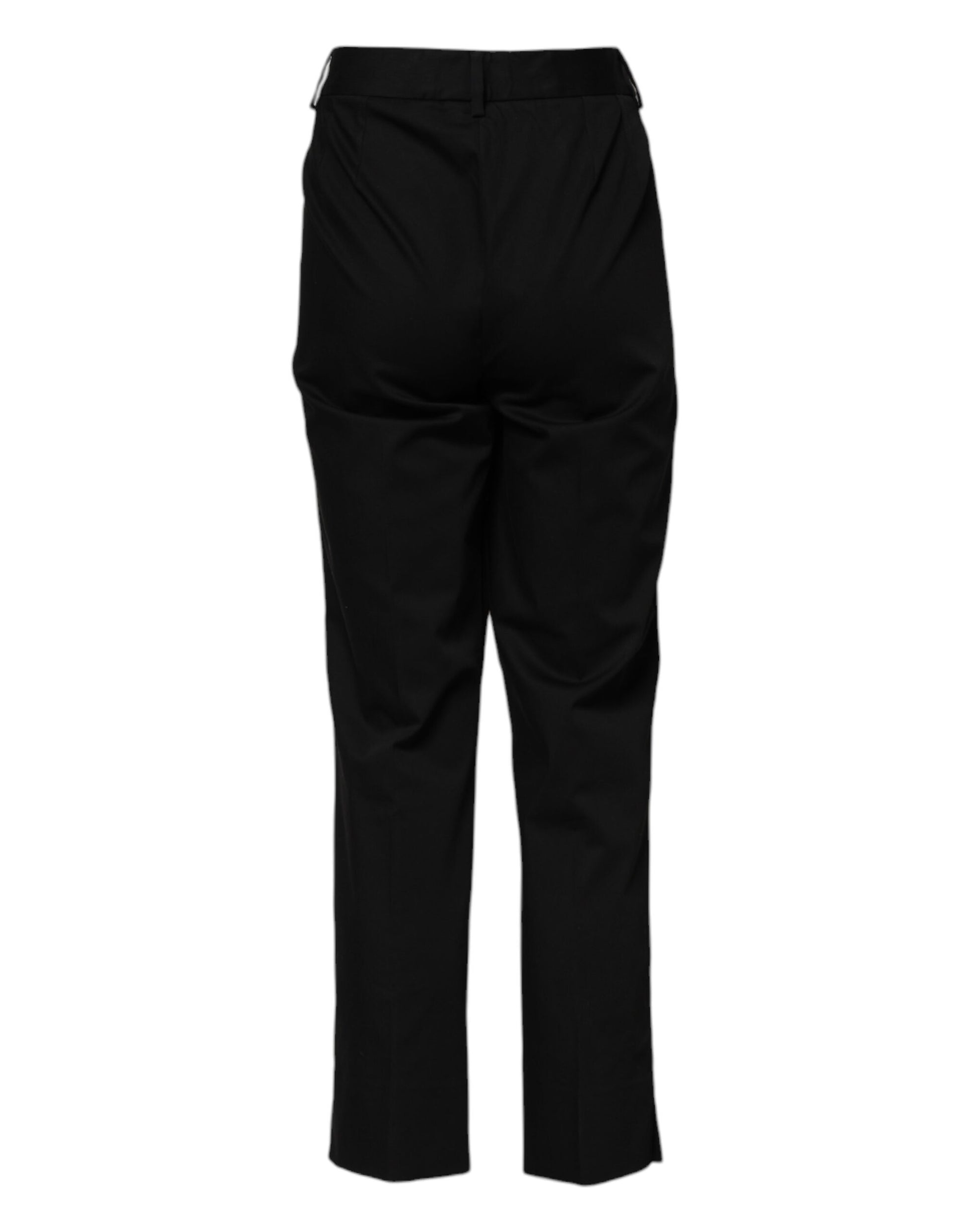 Dolce & Gabbana Black Cotton High Waist Formal Pants Dolce & Gabbana