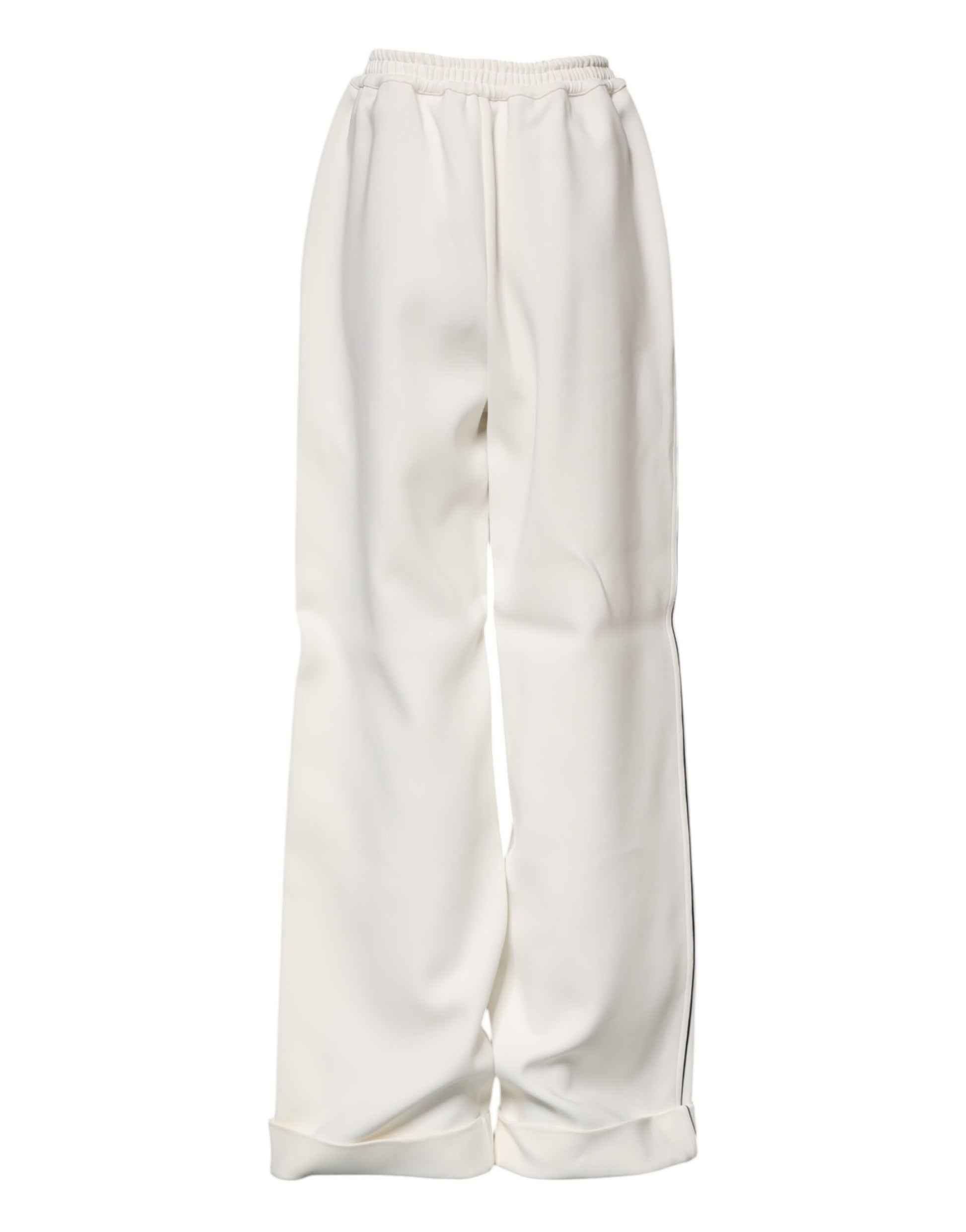Dolce & Gabbana White Viscose Wide Leg Pull On Pants Dolce & Gabbana