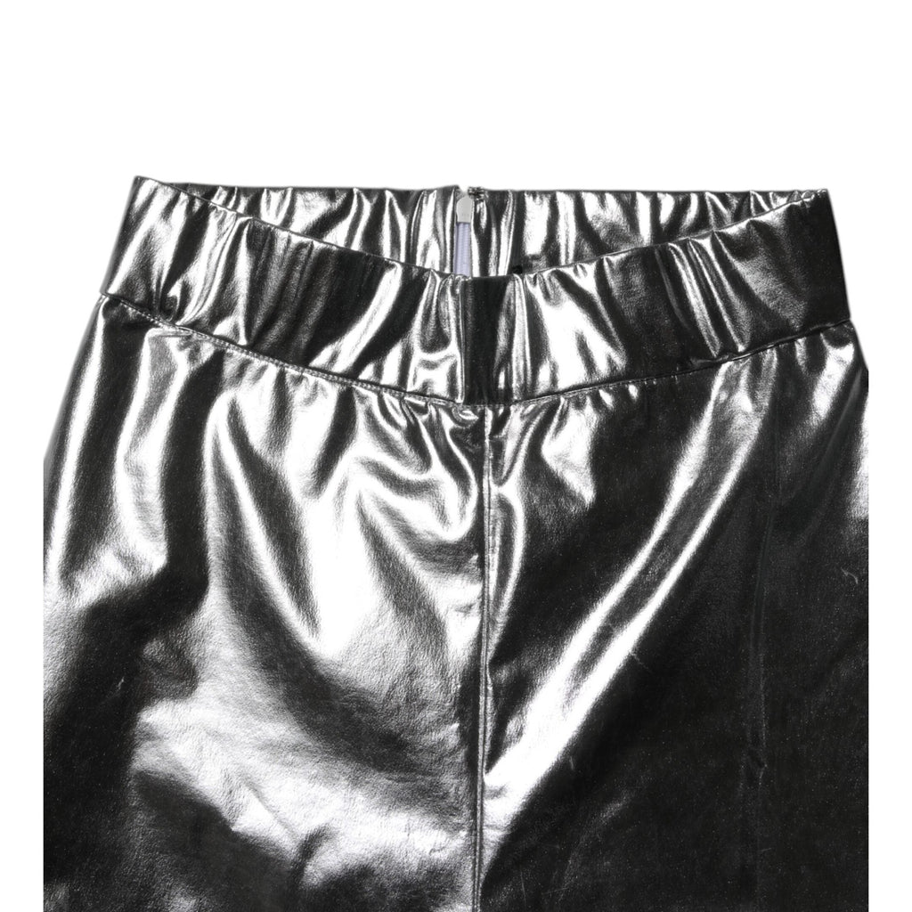 Dolce & Gabbana Metallic Silver Polyester Slim Fit Leggings Pants