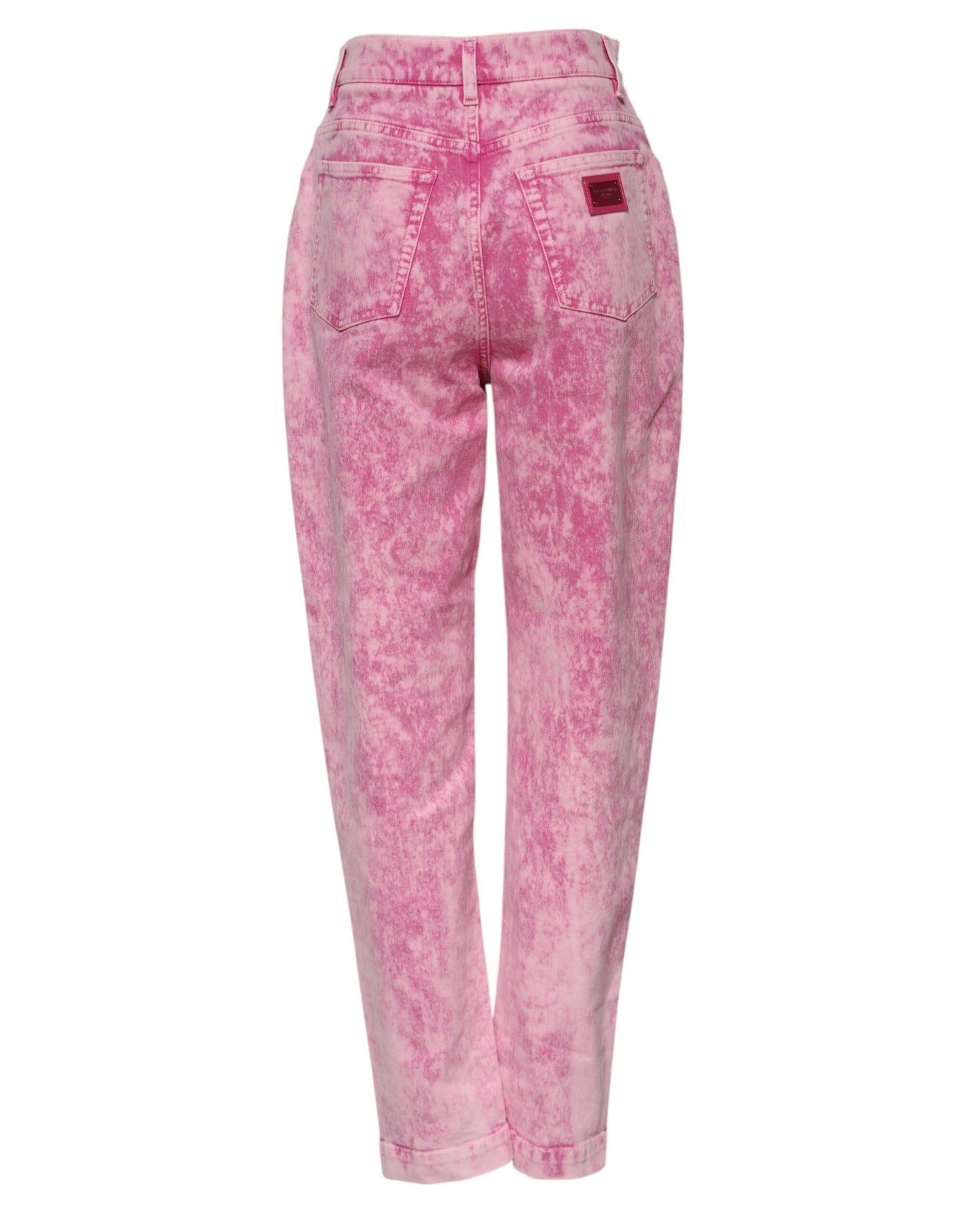 Dolce & Gabbana Pink Tie Dye High Waist Tapered Denim Jeans Dolce & Gabbana