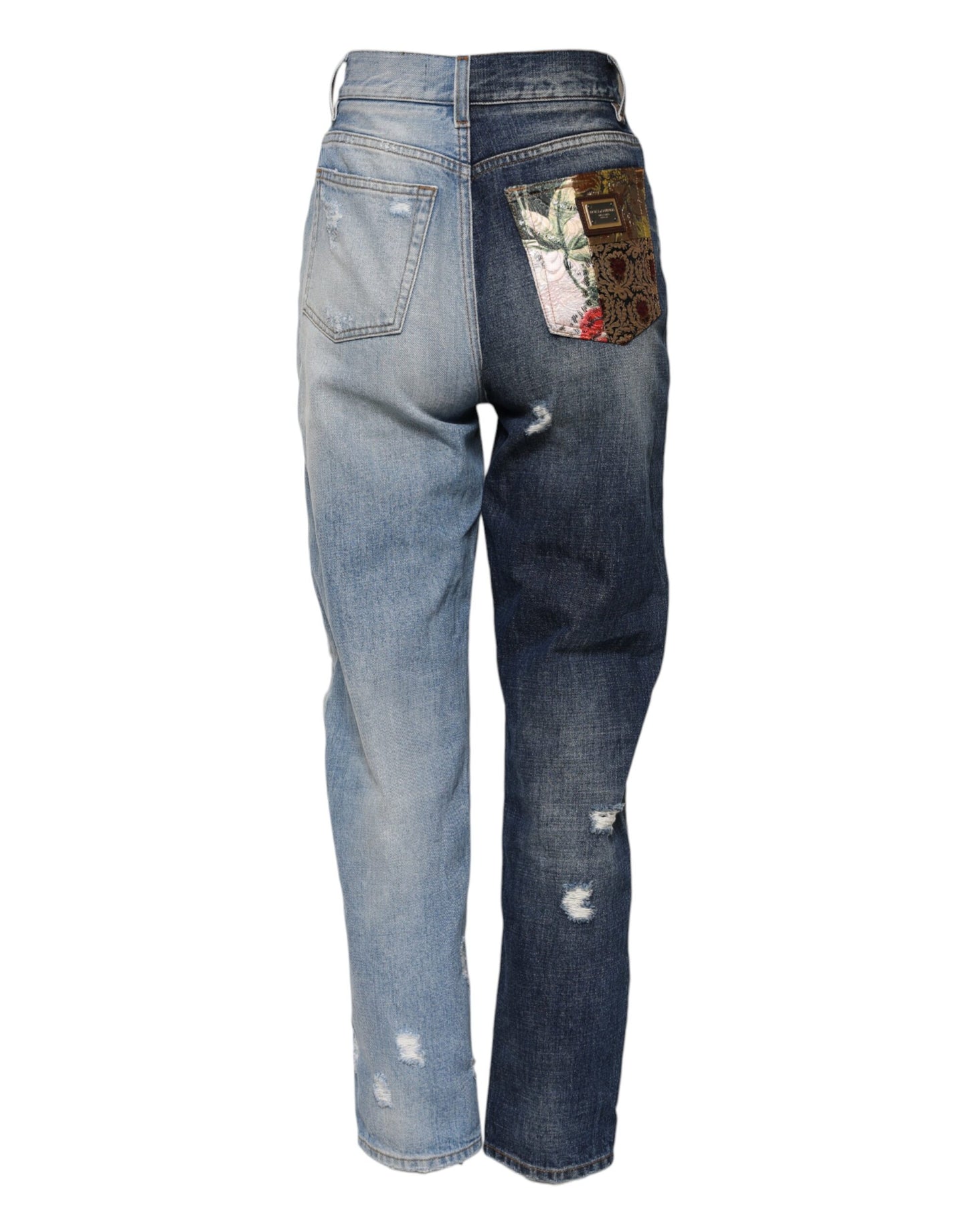 Dolce & Gabbana Multicolor Patchwork Tapered Denim Jeans Dolce & Gabbana