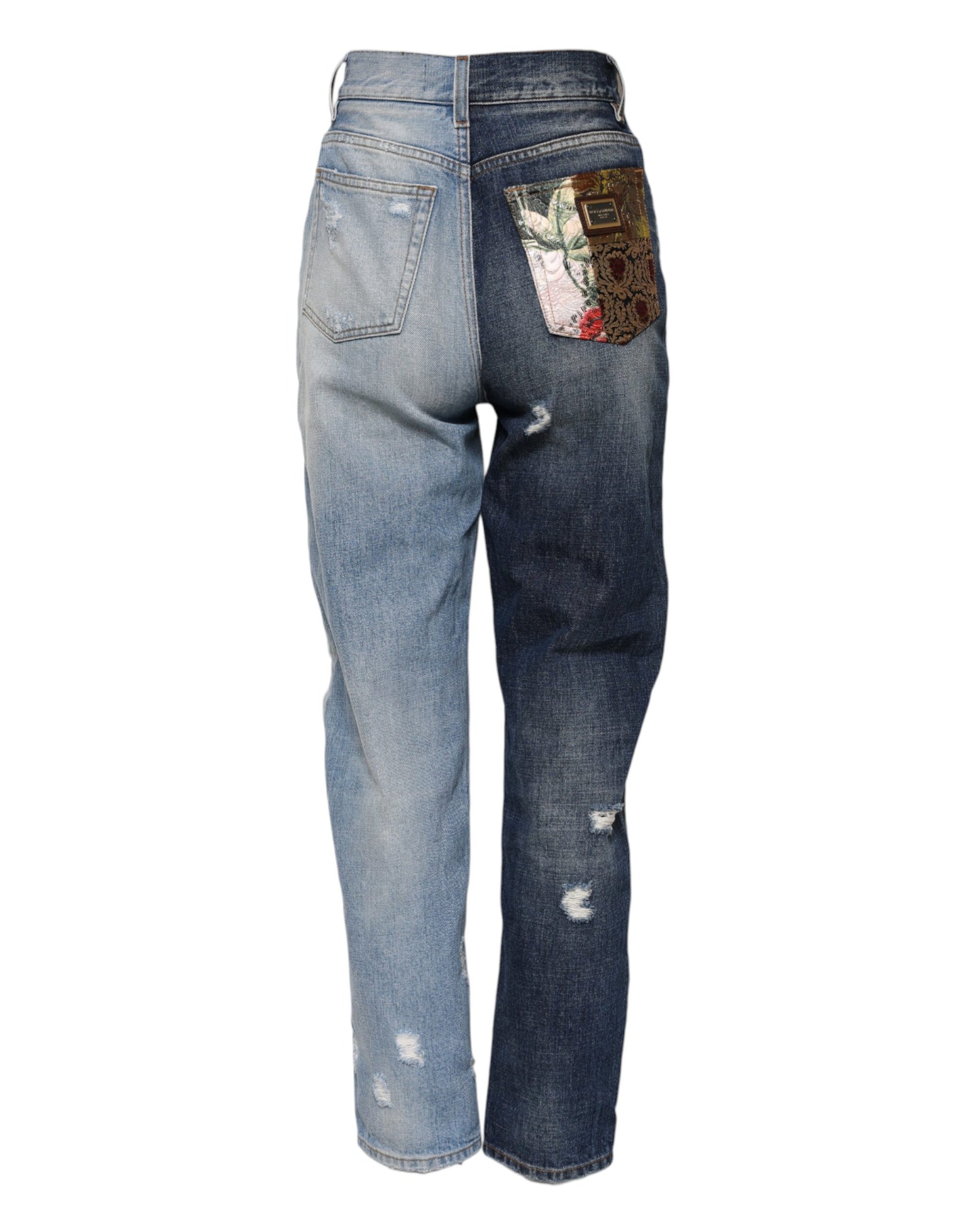 Dolce & Gabbana Multicolor Patchwork Tapered Denim Jeans Dolce & Gabbana
