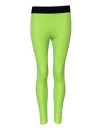 Dolce & Gabbana Green Nylon Slim Fit Leggings Pants