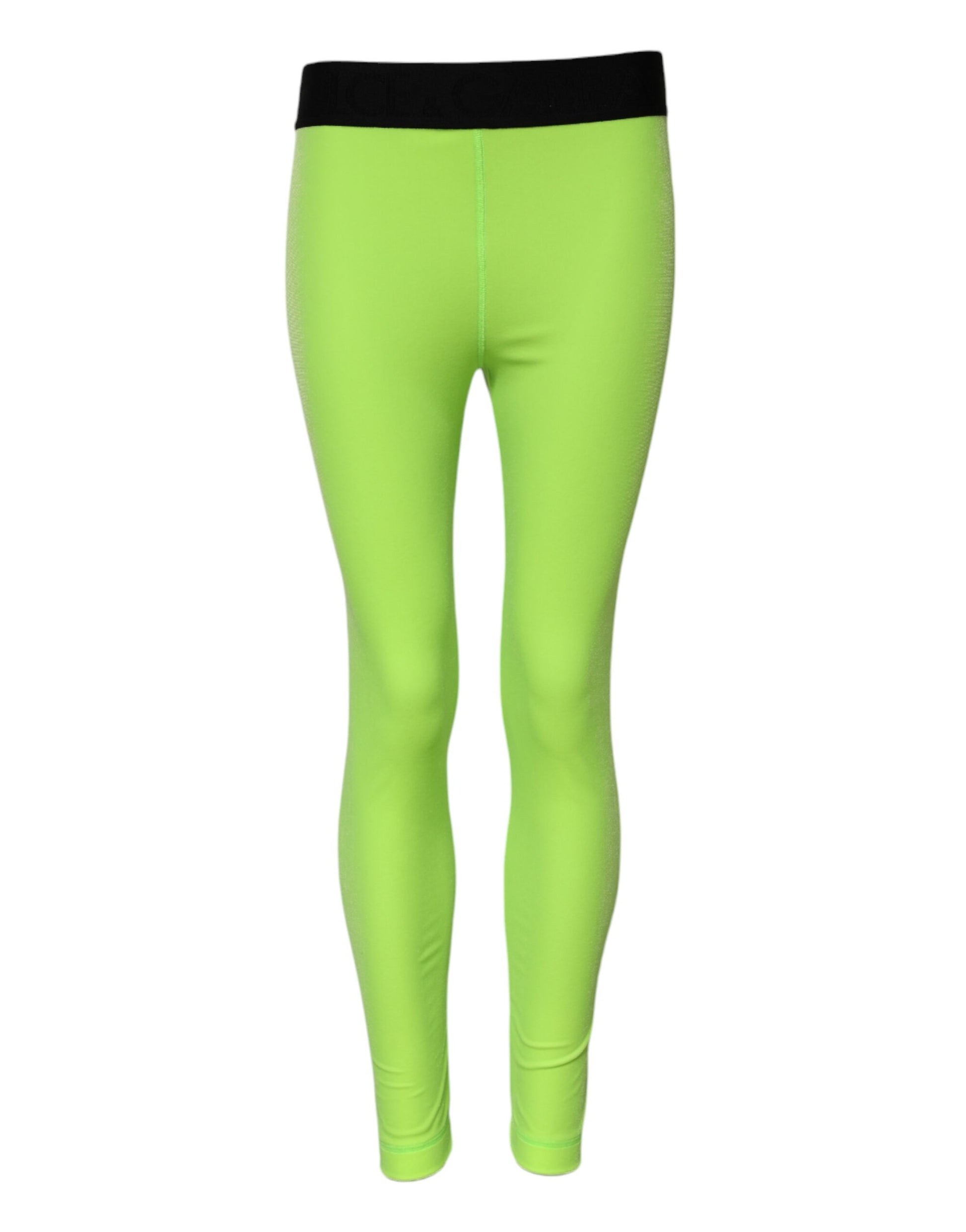 Dolce & Gabbana Green Nylon Slim Fit Leggings Pants Dolce & Gabbana