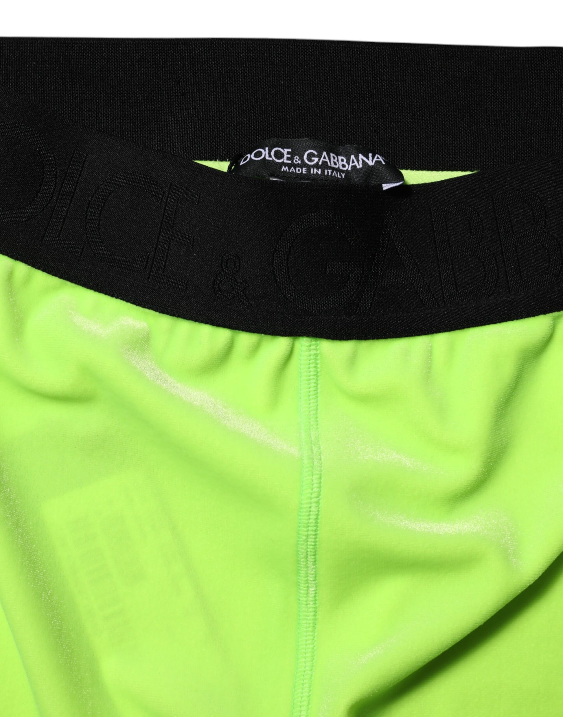 Dolce & Gabbana Green Nylon Slim Fit Leggings Pants Dolce & Gabbana