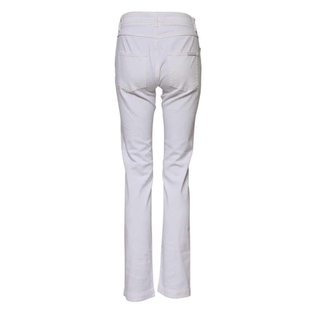 Dolce & Gabbana White Floral Embroidery GIRLY Denim Jeans