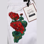Dolce & Gabbana White Floral Embroidery GIRLY Denim Jeans