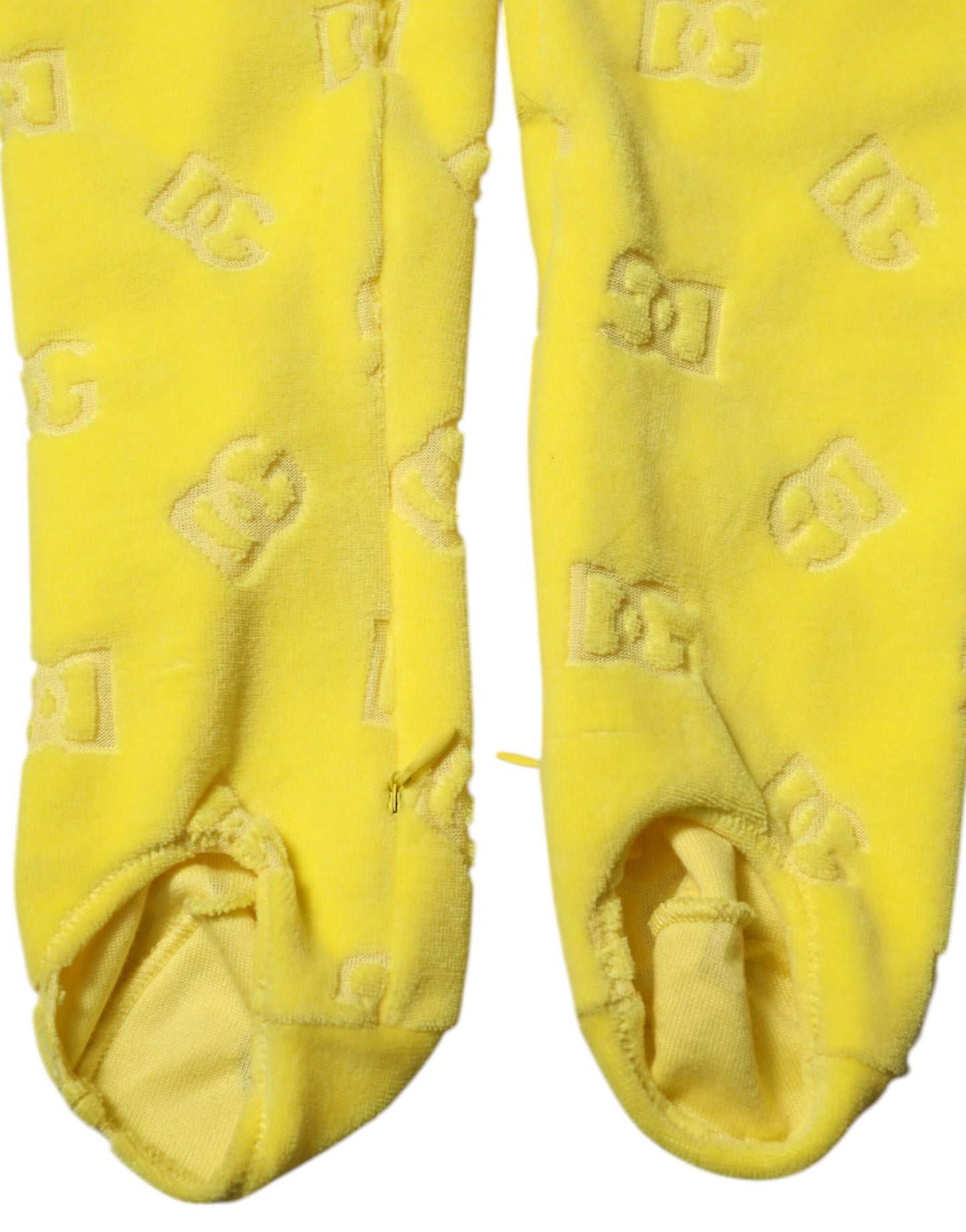 Dolce & Gabbana Yellow Logo Slim Fit Leggings Pants Dolce & Gabbana