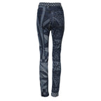 Dolce & Gabbana Blue Graphic Print Cotton Skinny Denim Jeans