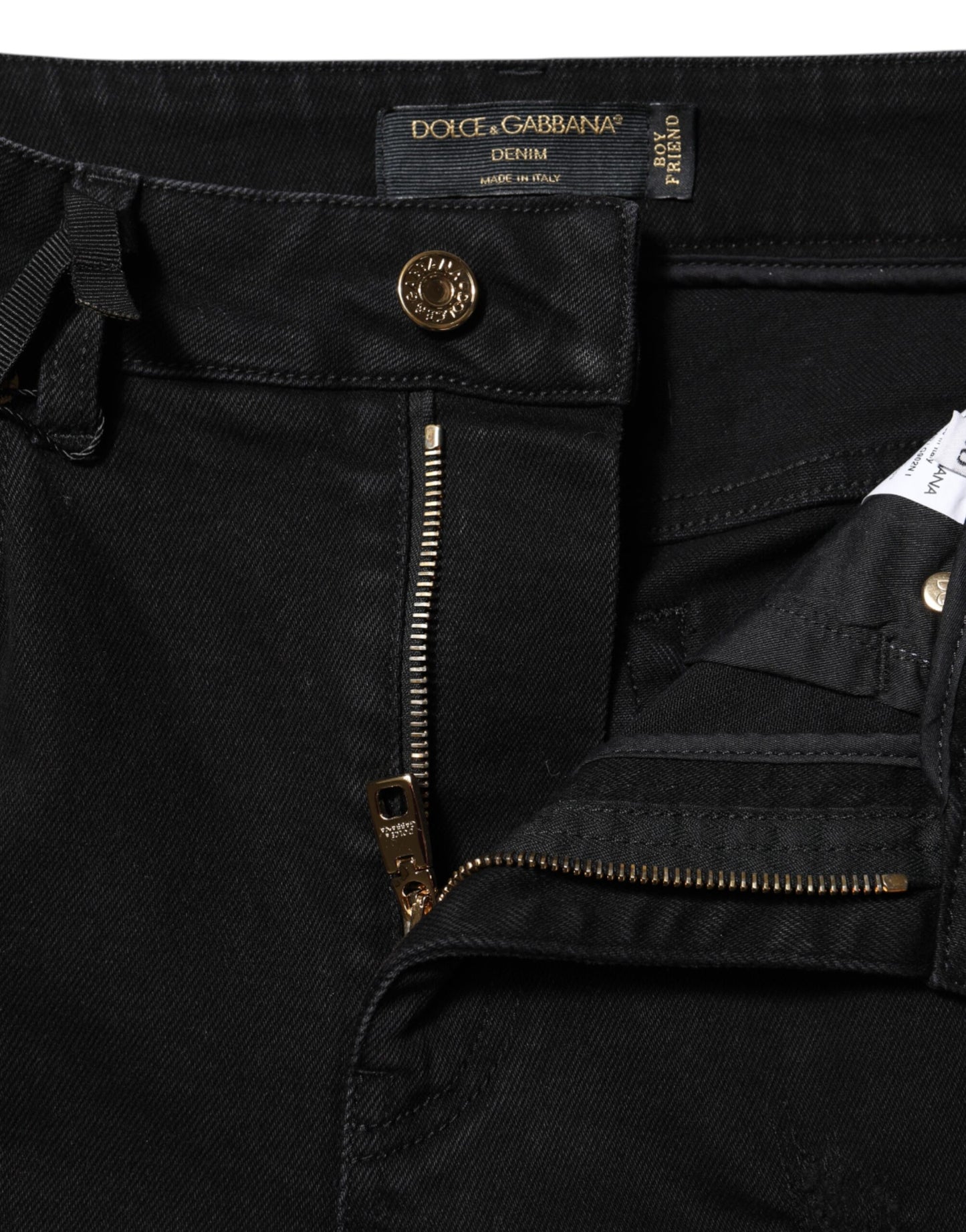 Dolce & Gabbana Black Boyfriend Cotton Flared Denim Jeans Dolce & Gabbana