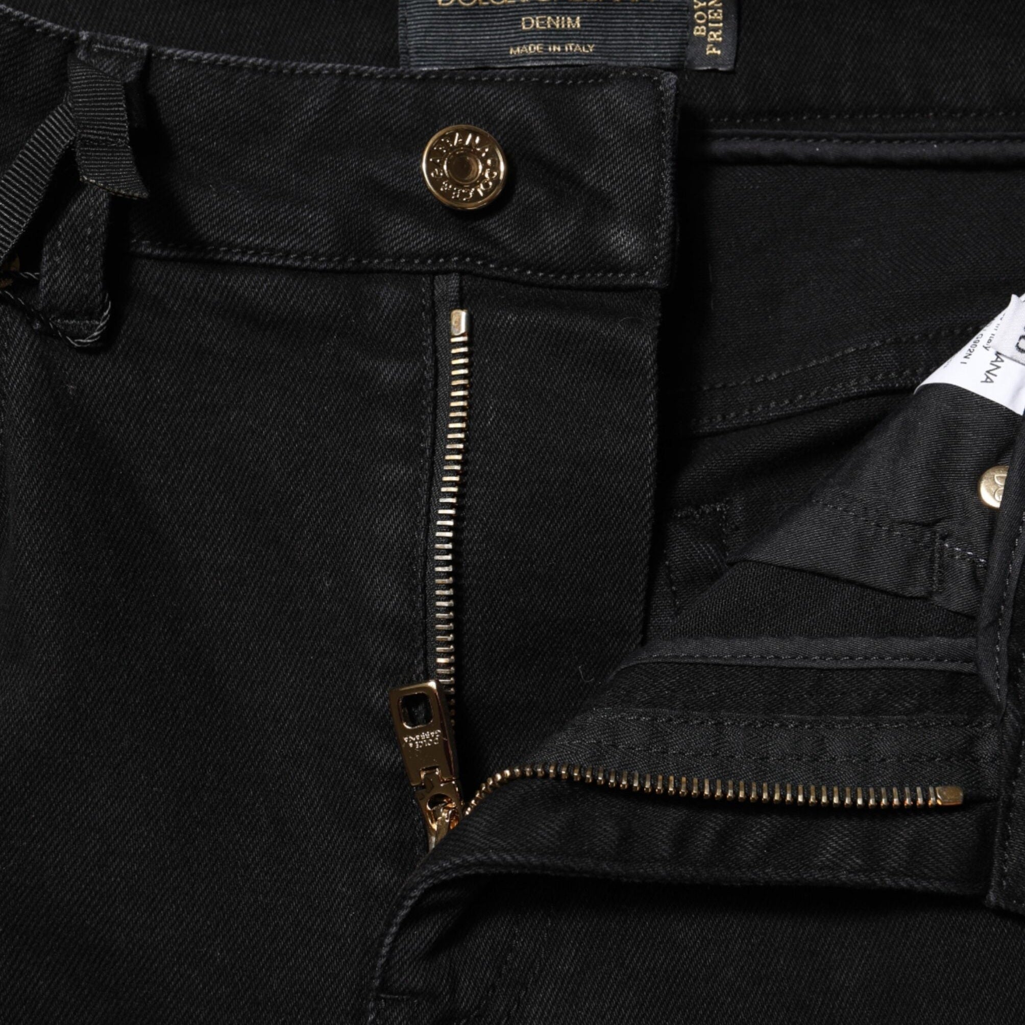 Dolce & Gabbana Black Boyfriend Cotton Flared Denim Jeans