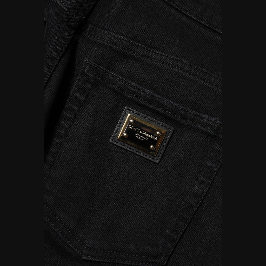 Dolce & Gabbana Black Boyfriend Cotton Flared Denim Jeans