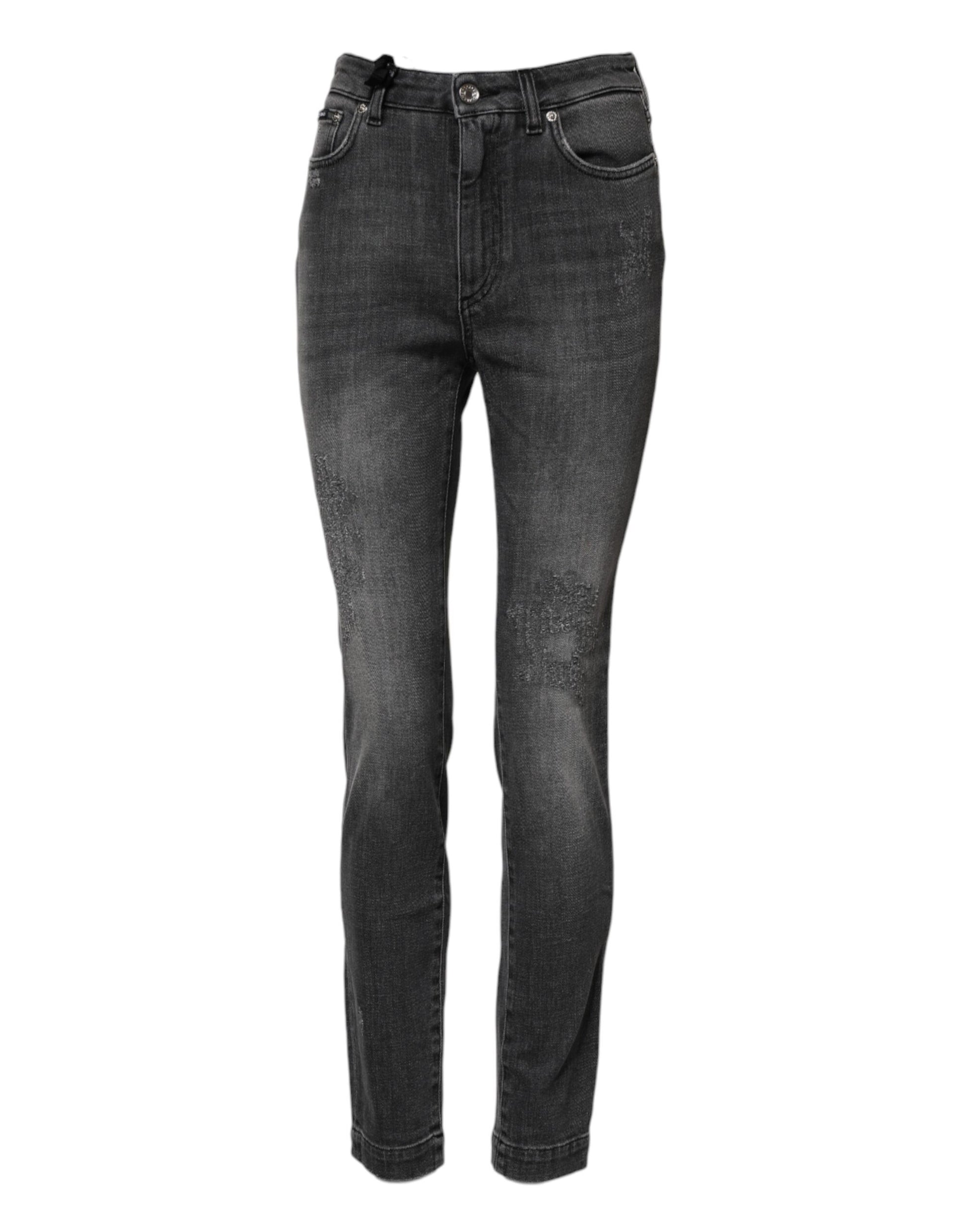 Dolce & Gabbana Dark Gray AUDREY Cotton Skinny Denim Jeans Dolce & Gabbana