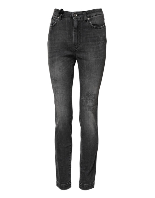 Dolce & Gabbana Dark Gray AUDREY Cotton Skinny Denim Jeans Dolce & Gabbana