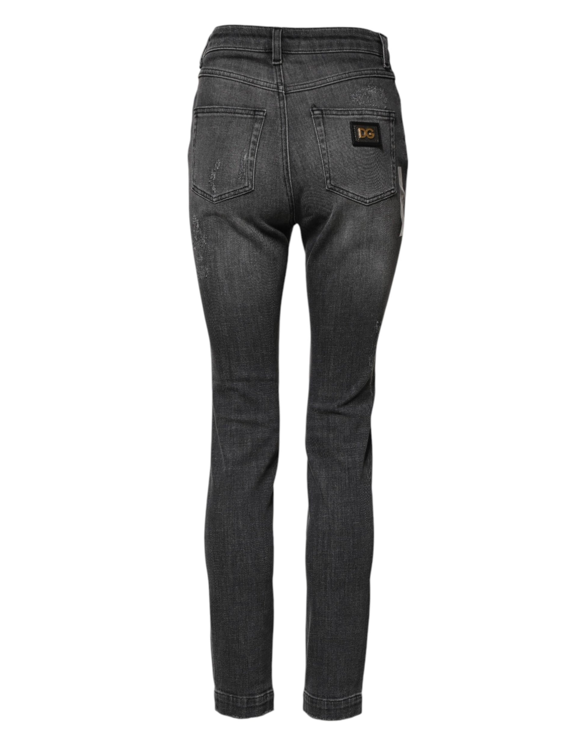 Dolce & Gabbana Dark Gray AUDREY Cotton Skinny Denim Jeans Dolce & Gabbana