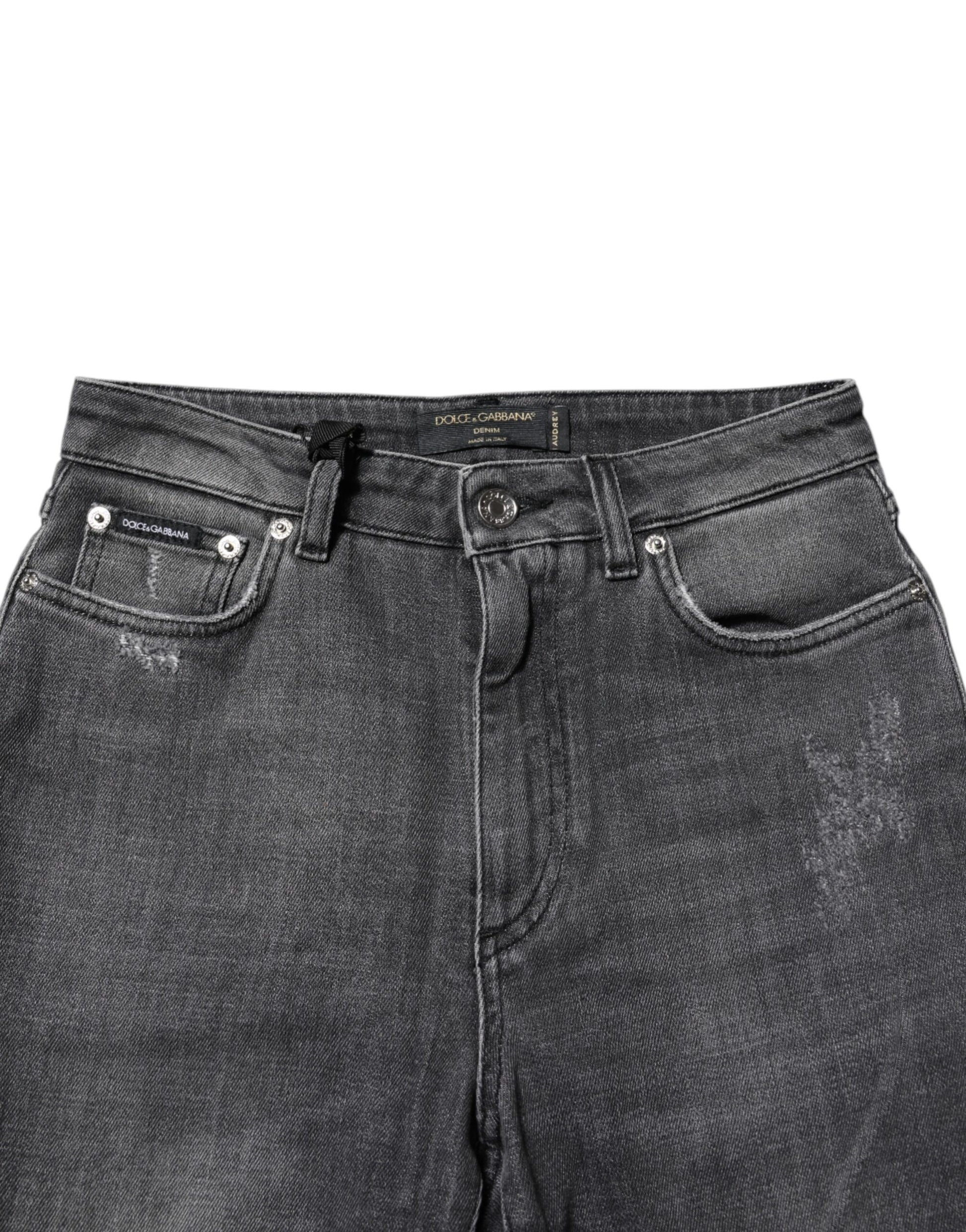 Dolce & Gabbana Dark Gray AUDREY Cotton Skinny Denim Jeans Dolce & Gabbana