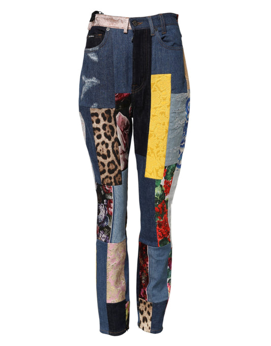 Dolce & Gabbana Multicolor Patchwork Skinny Denim Jeans Dolce & Gabbana