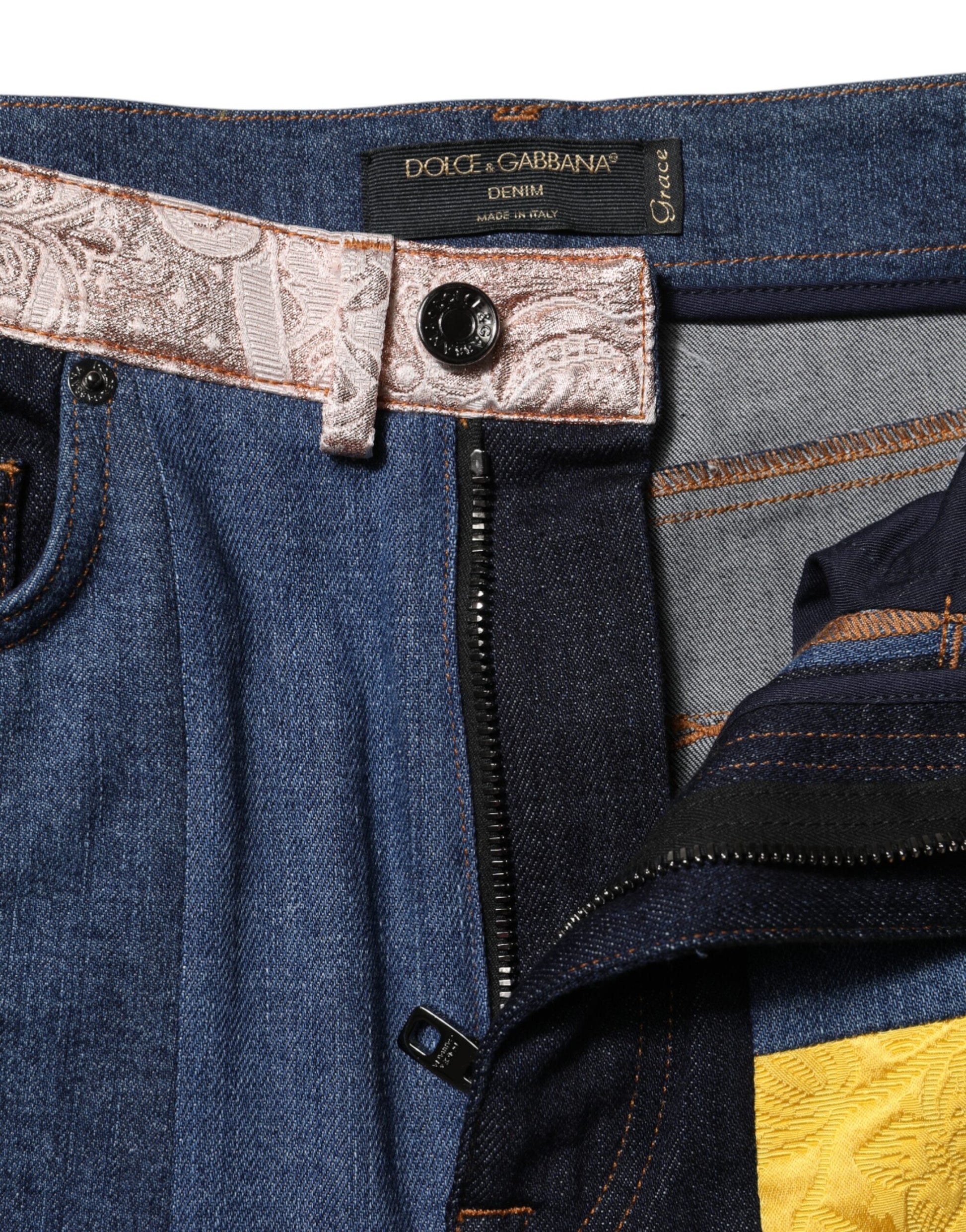Dolce & Gabbana Multicolor Patchwork Skinny Denim Jeans Dolce & Gabbana