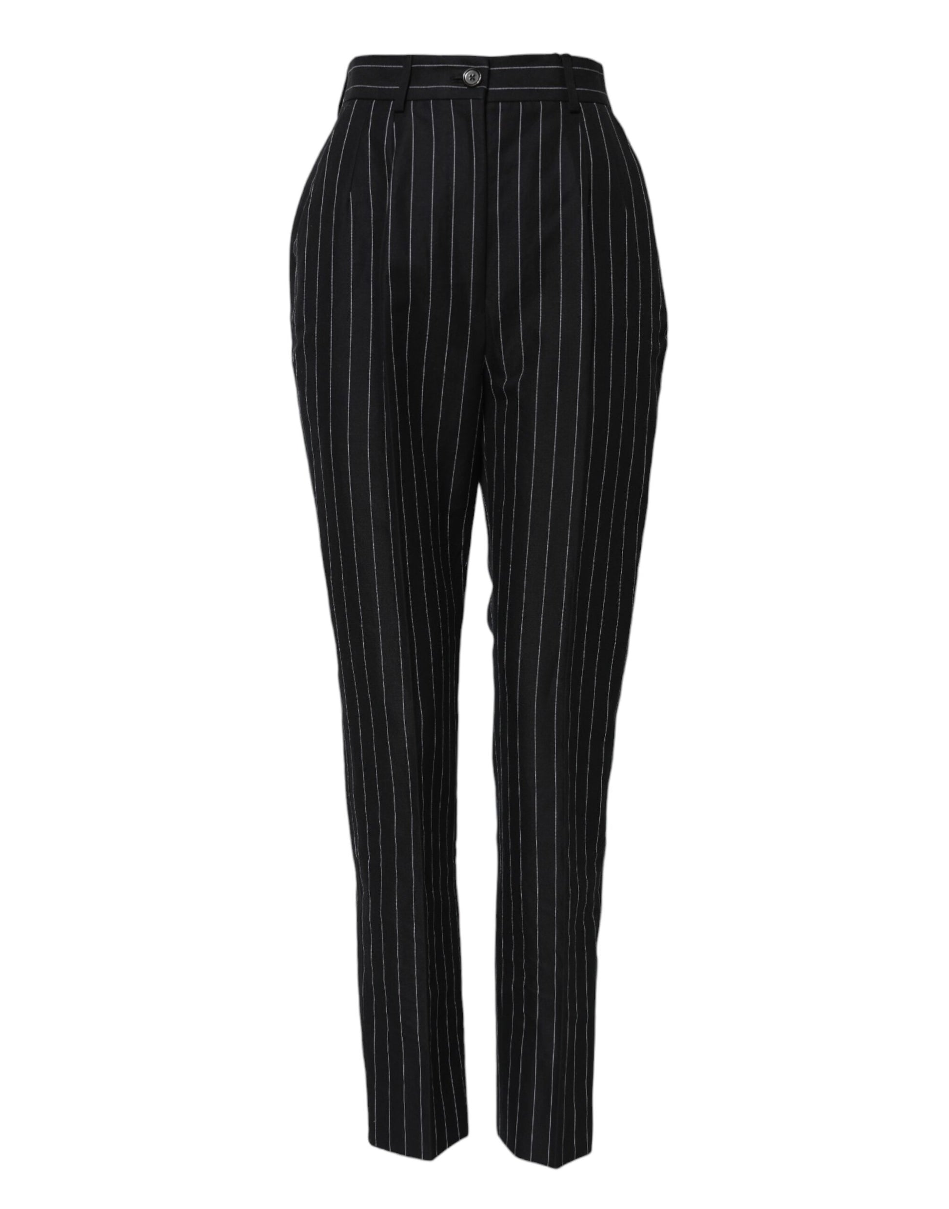 Dolce & Gabbana Black Stripes High Waist Tapered Pants Dolce & Gabbana