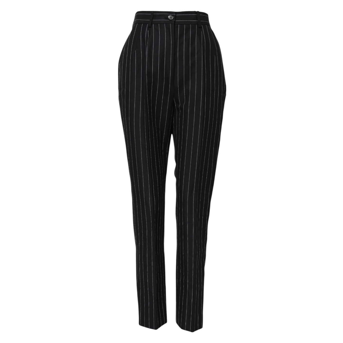 Dolce & Gabbana Black Stripes High Waist Tapered Pants Dolce & Gabbana