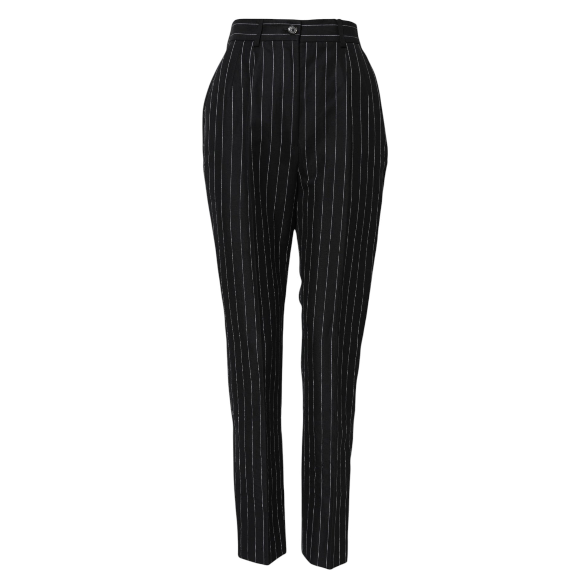 Dolce & Gabbana Black Stripes High Waist Tapered Pants Dolce & Gabbana