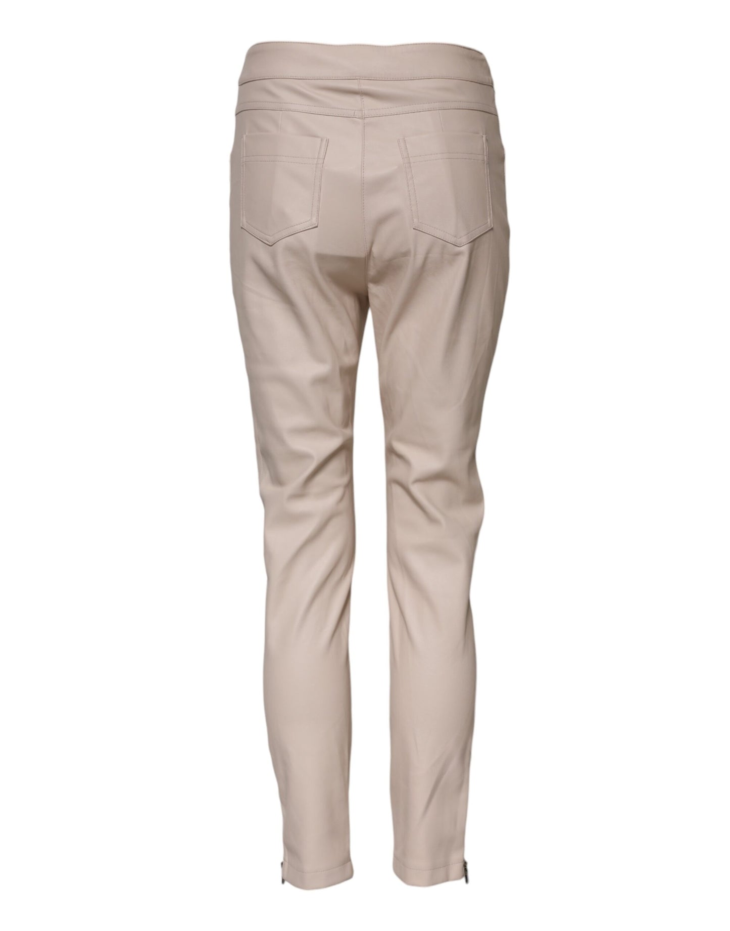 Elisabetta Franchi Beige High Waist Tapered Pants Elisabetta Franchi