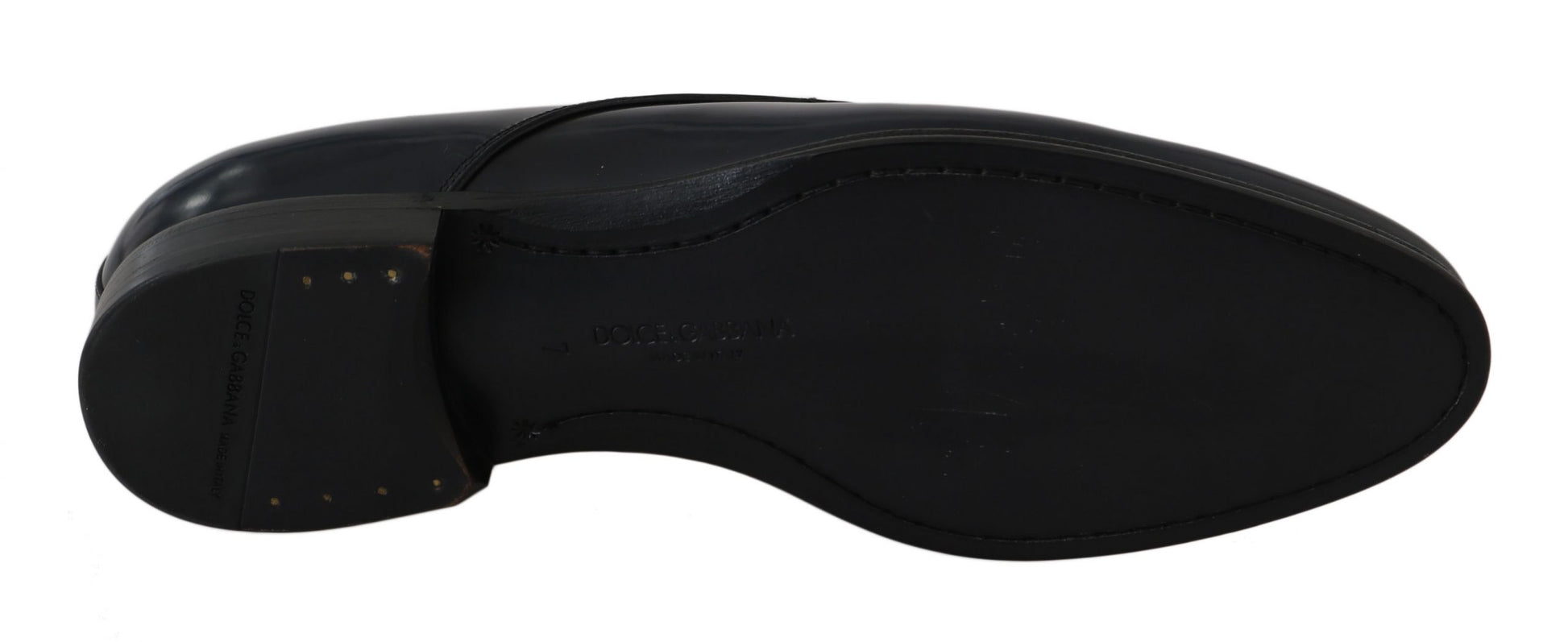 Dolce & Gabbana Blue Leather Dress Derby Formal Mens Shoes Dolce & Gabbana