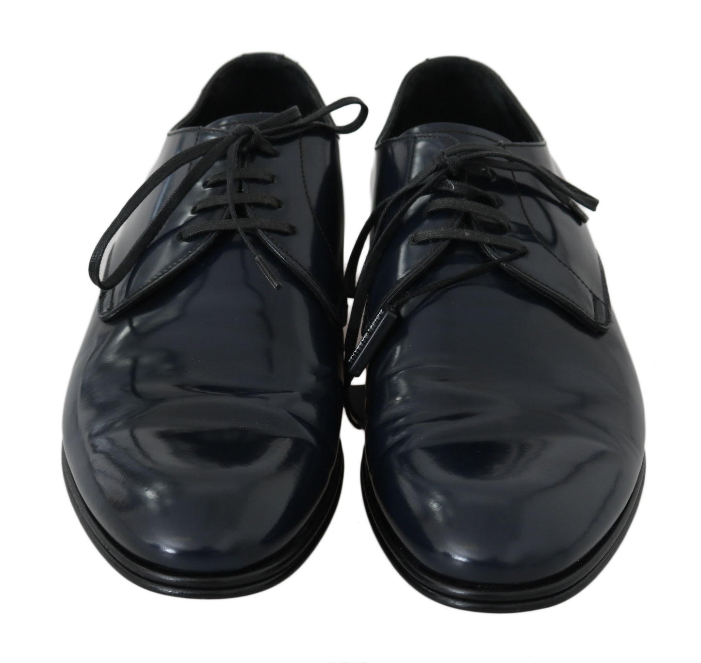 Dolce & Gabbana Blue Leather Dress Derby Formal Mens Shoes Dolce & Gabbana