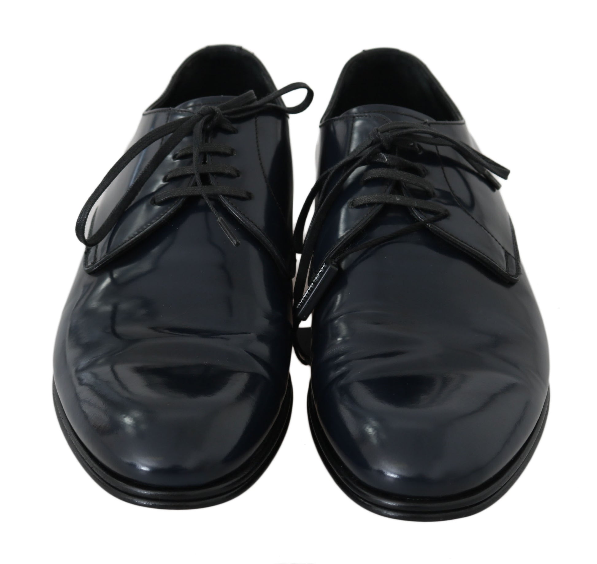 Dolce & Gabbana Blue Leather Dress Derby Formal Mens Shoes Dolce & Gabbana
