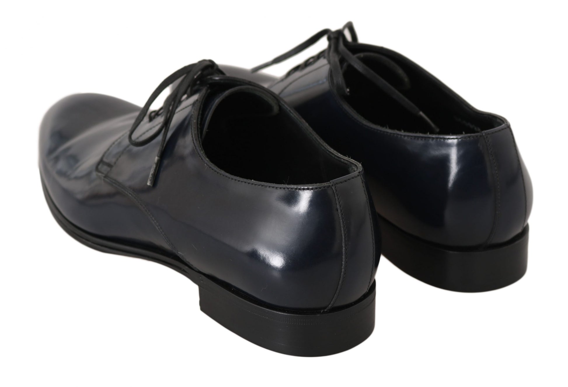Dolce & Gabbana Blue Leather Dress Derby Formal Mens Shoes Dolce & Gabbana