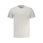 Guess Jeans men's white cotton T-shirt with crew neck and short sleeves, casual and comfortable for everyday wear.