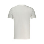 Guess Jeans men's white cotton T-shirt with round neckline and short sleeves, casual style, front logo detail.