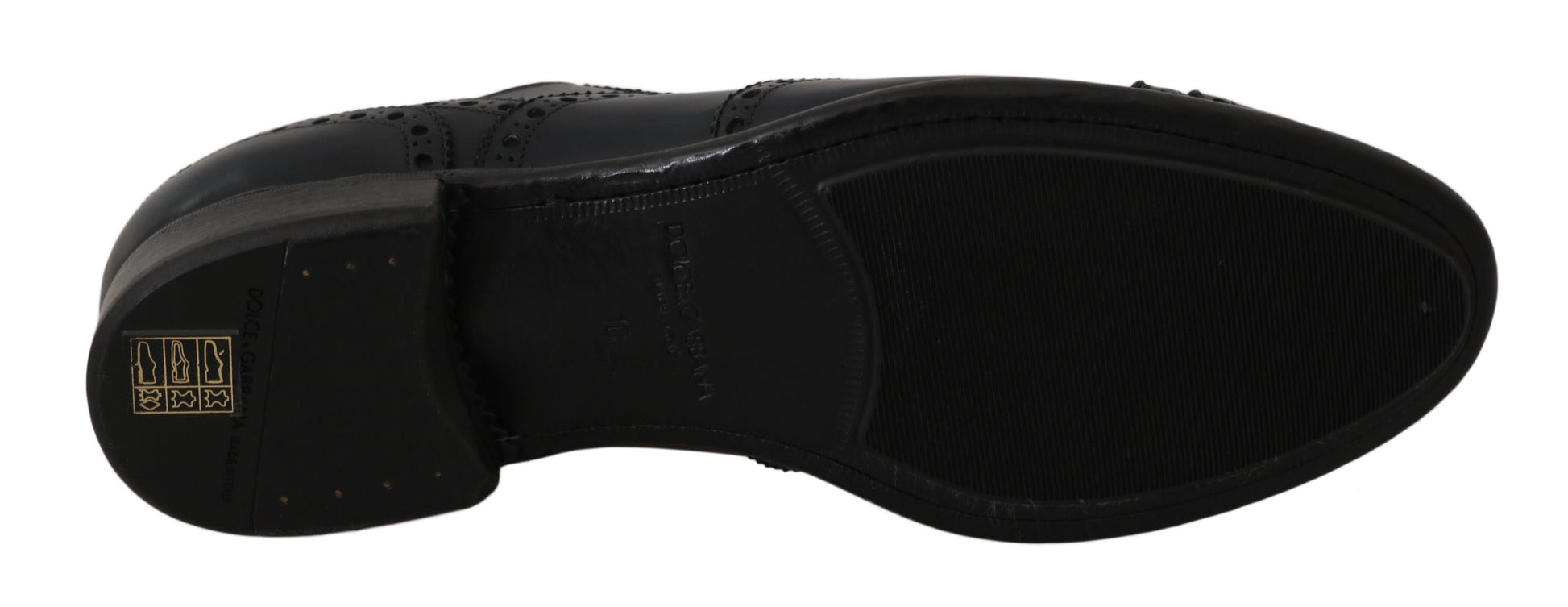 Dolce & Gabbana Dark Blue Leather Wingtip Oxford Dress Shoes Dolce & Gabbana