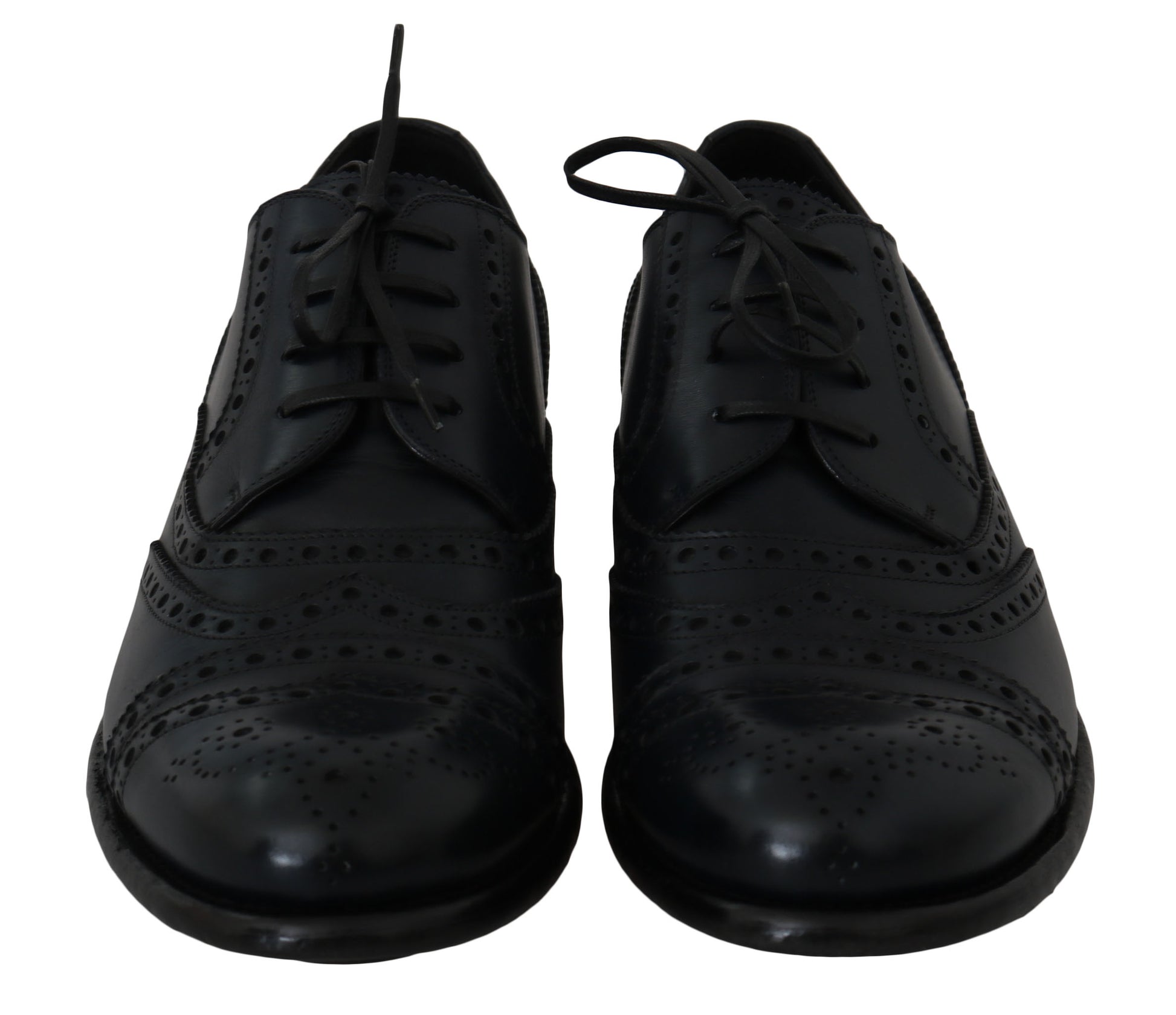 Dolce & Gabbana Dark Blue Leather Wingtip Oxford Dress Shoes Dolce & Gabbana