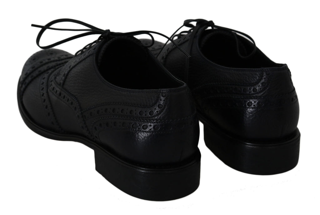 Dolce & Gabbana Blue Leather Wingtip Oxford Dress Shoes