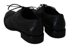 Dolce & Gabbana Blue Leather Wingtip Oxford Dress Shoes