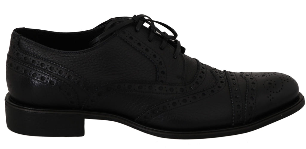 Dolce & Gabbana Blue Leather Wingtip Oxford Dress Shoes