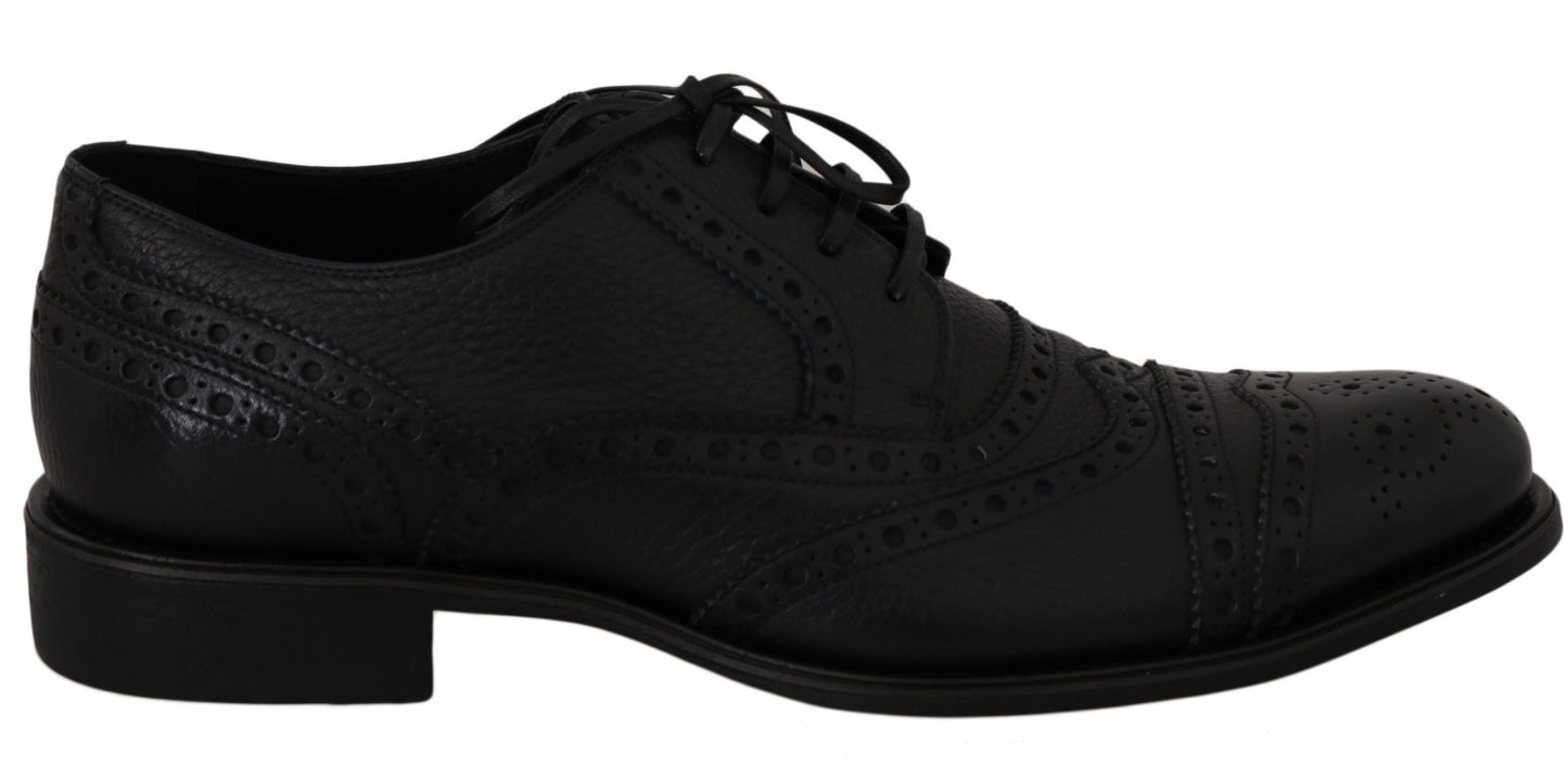 Dolce & Gabbana Blue Leather Wingtip Oxford Dress Shoes Dolce & Gabbana