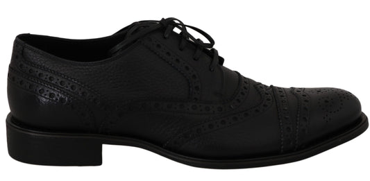 Dolce & Gabbana Blue Leather Wingtip Oxford Dress Shoes Dolce & Gabbana