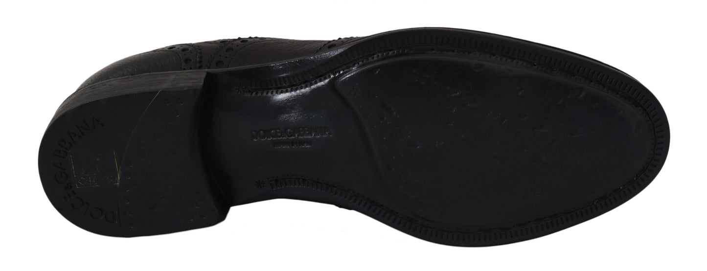 Dolce & Gabbana Blue Leather Wingtip Oxford Dress Shoes Dolce & Gabbana