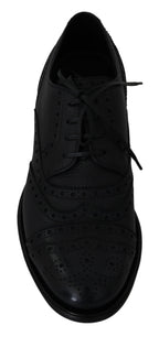 Dolce & Gabbana Blue Leather Wingtip Oxford Dress Shoes