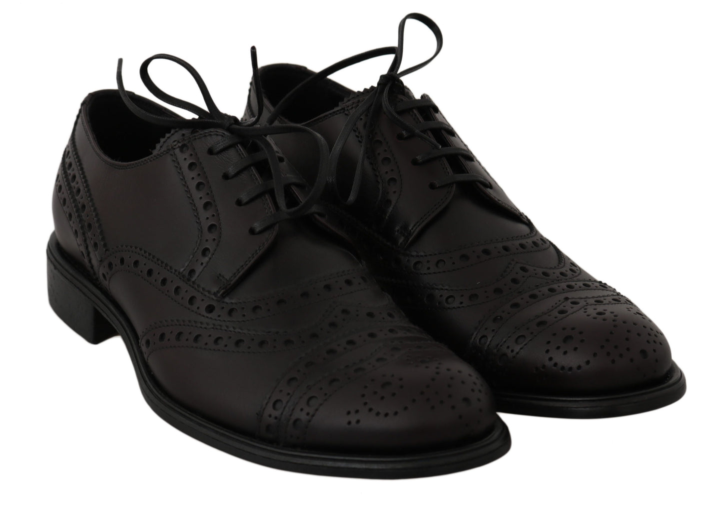 Dolce & Gabbana Black Leather Wingtip Oxford Dress Shoes Dolce & Gabbana